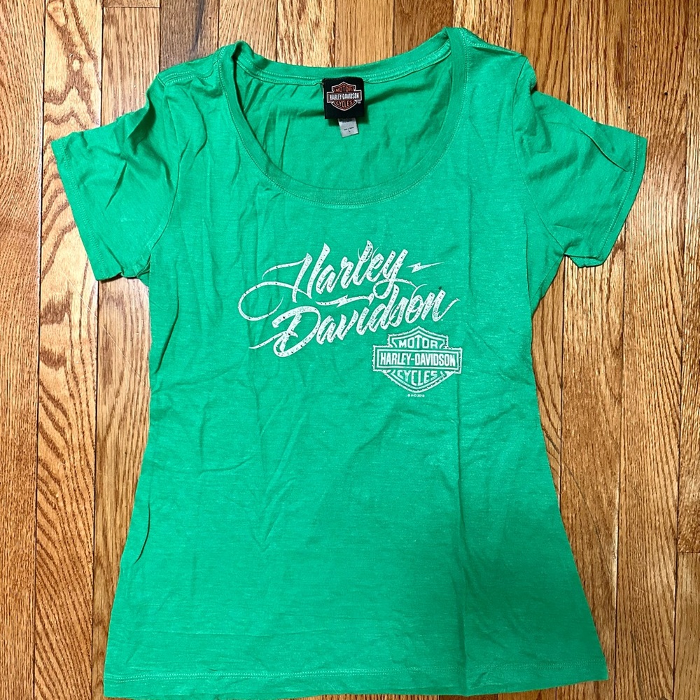 New and Unworn Harley-Davidson Kelly Green Short Sleeve Tee Size Large